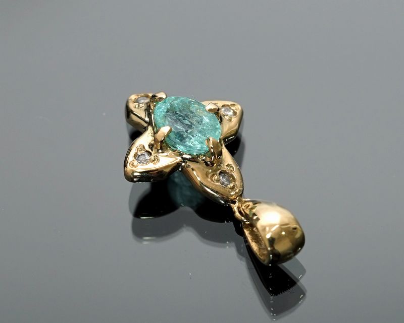 パライバトルマリン ペンダントトップ （18金イエローゴールド） No.3