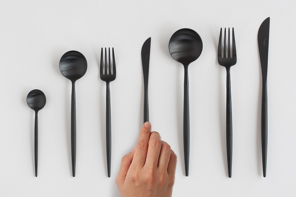 ゴア／GOA ブラック×ブラック カトラリー（クチポール／Cutipol