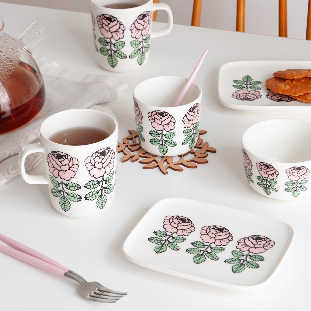 マリメッコ セラミックバスケット パウダーピンク×テラ マリメッコ