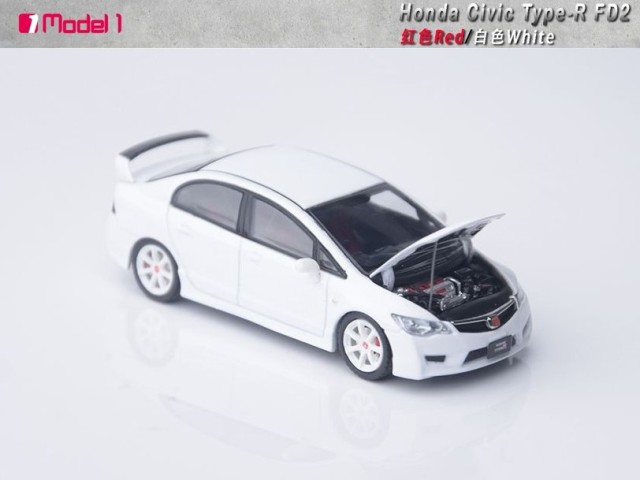 新品 Model one 1/64 ホンダ シビック Honda Civic Type-R FD2 White