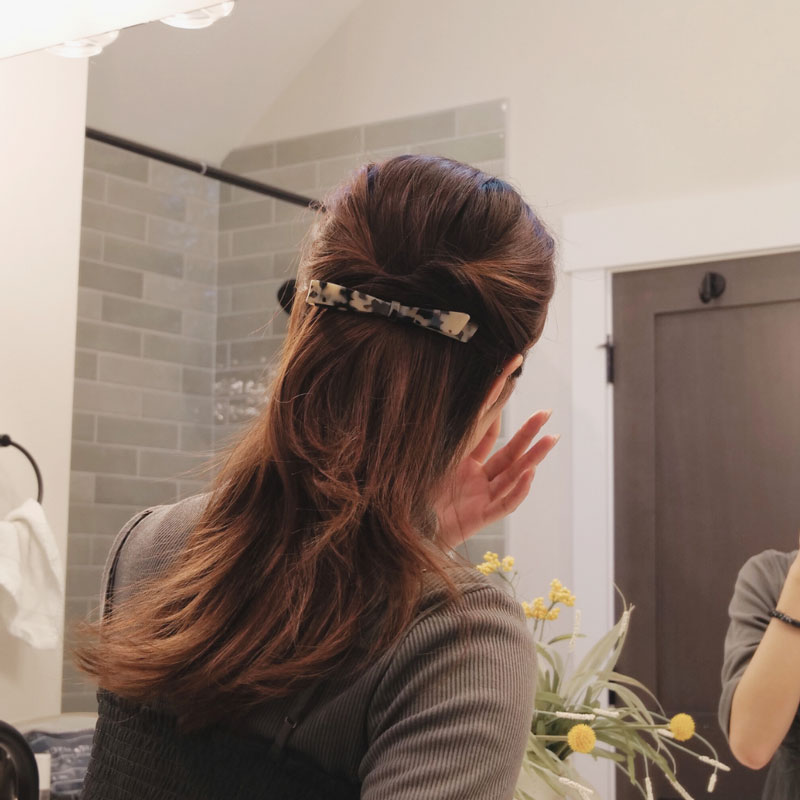 リボン ボウ ロング アンド スキニー バレッタ (アイボリートーキョー