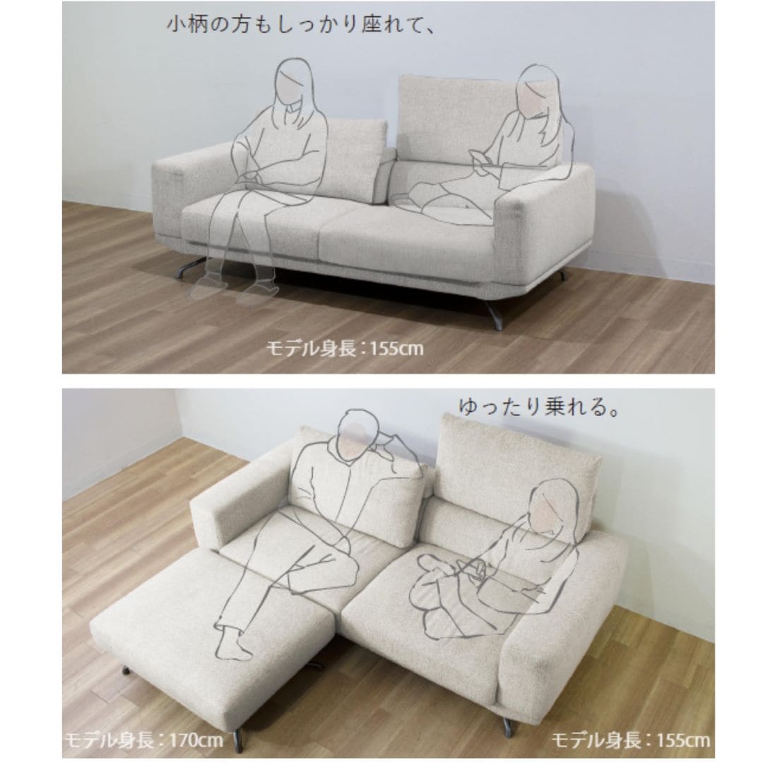 2人掛けワイドソファ19(幅190cmタイプ) LODOSS(ロードス) 2SW19 背