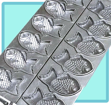 焼き板 1組 密元焼き饅頭機 たい焼きレギュラーサイズ｜たい焼き道具