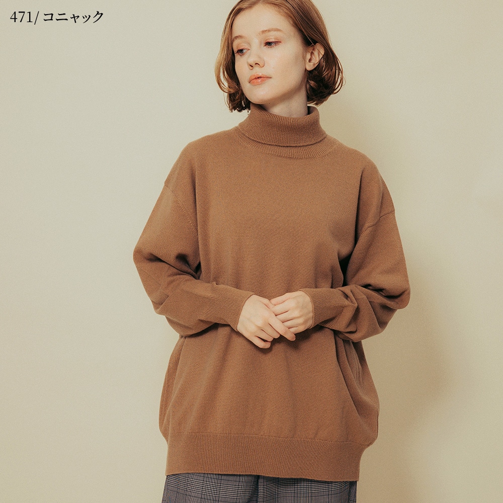 カシミヤ100％ オフタートルネック | Material,Cashmere | FUKAKINET