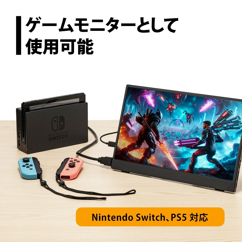 13.3インチ フルHD モバイルディスプレイ ブラック USB-C入力対応 PTF