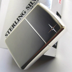 ZIPPO スターリングシルバー（純銀製）ダイヤ入り