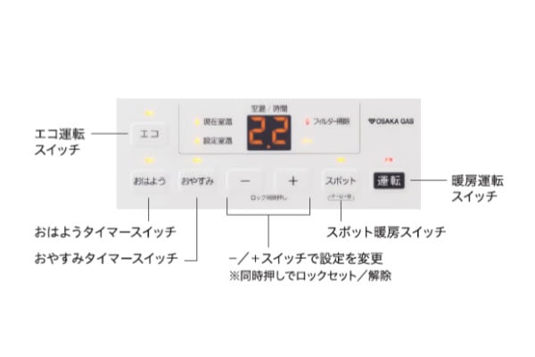 大阪ガス【スポット暖房機能】ガスファンヒーター スタンダードモデル