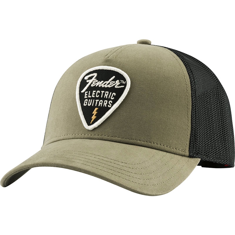 Fender Snap Back Pick Patch Hat, Olive ベースボールキャップ
