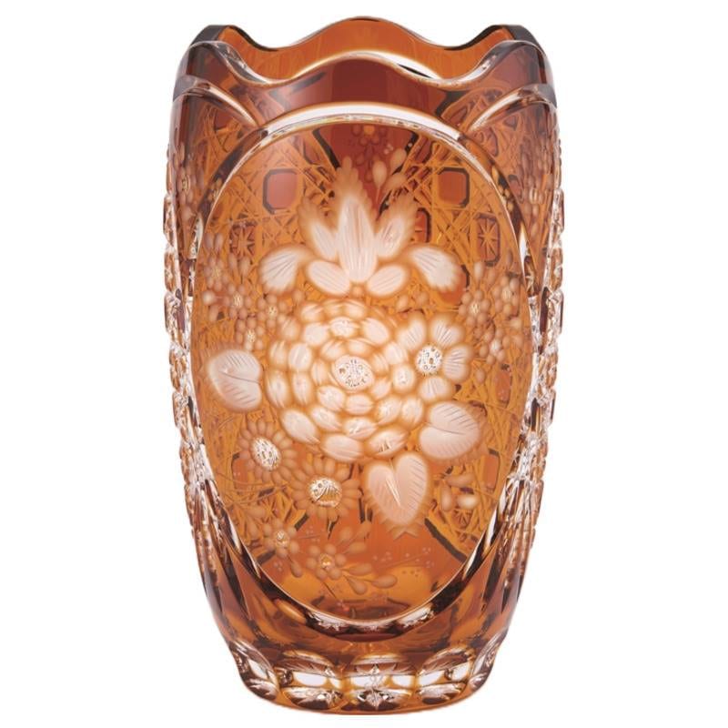 マイセンクリスタル 色被せ花瓶「ミスティックフラワー」 F2/26AB