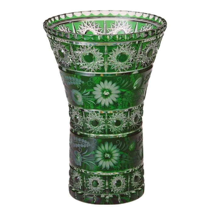 エルベクリスタル 色被せ花瓶「ニッツア」25cm シーブルー NIZ/6580