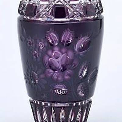 マイセンクリスタル マイセンフラワー 色被せ花瓶 リラ MFW/1196/16L