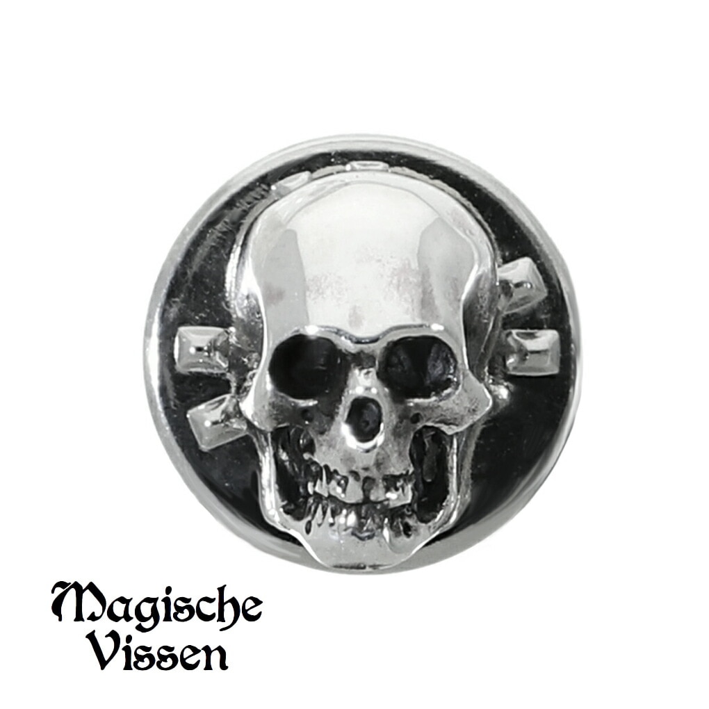 スカル ピンバッチ シルバー 925 バッチ ブローチ ピンブローチ ドクロ