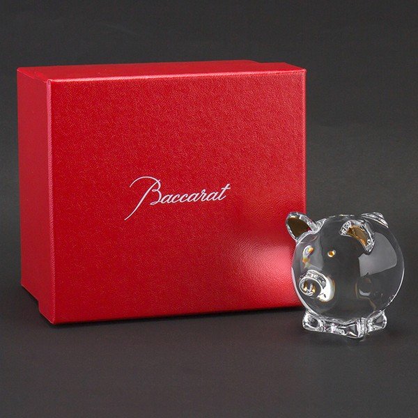 美品 希少 Baccarat クリスタル豚の置物 廃盤モデル 箱無し 美品 希少