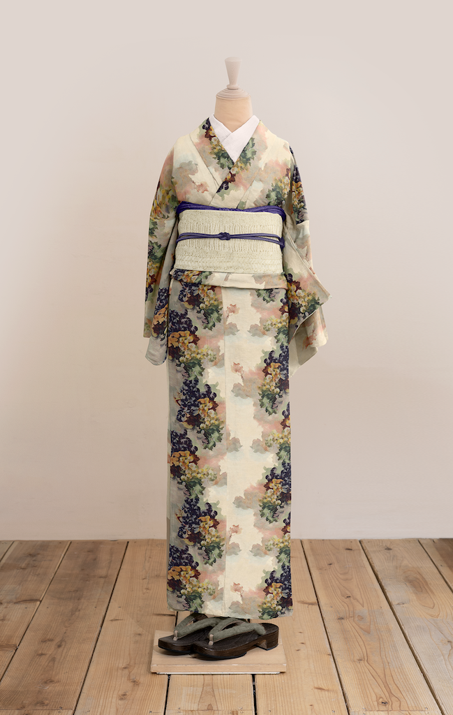 ウール(単衣)着物（葡萄（シロ）） SAK-WKM20181117 | さく研究所