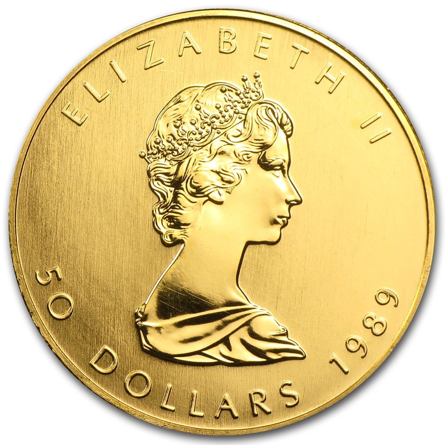 1989メイプルリーフ金貨 1オンス | 地金型メイプルリーフ金貨,1オンス
