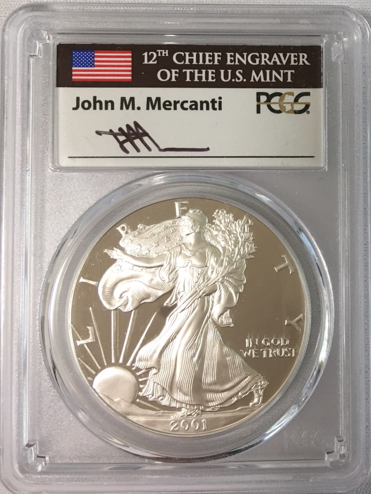 アメリカ【1ドル】シルバーイーグル銀貨2001-W PCGS PR70DCAMマー