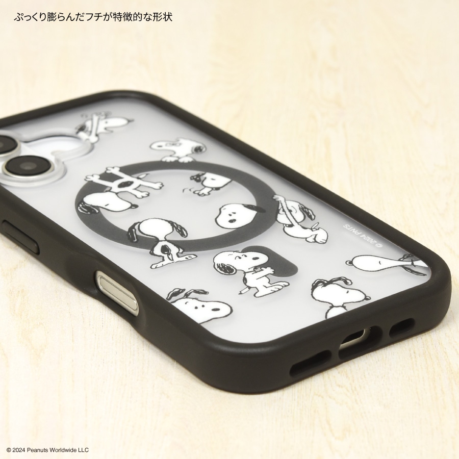ピーナッツ スヌーピー iPhone16 MagSafe 対応 プランプフレームケース