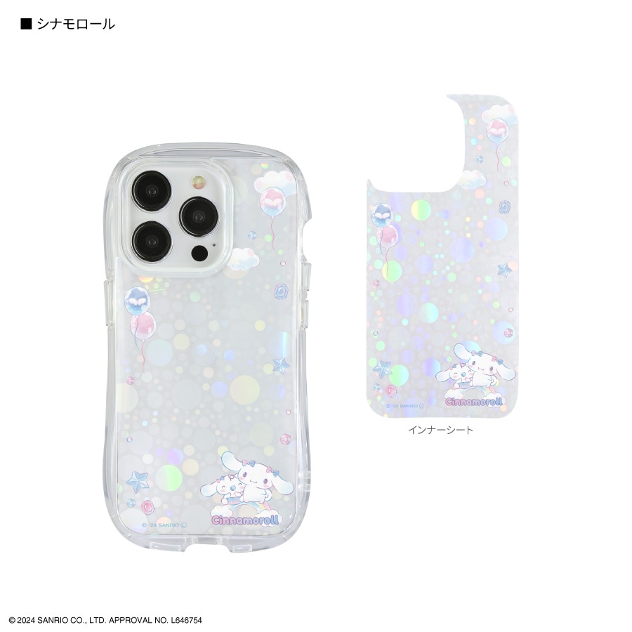 サンリオキャラクターズ iPhone15 Pro 対応 クリスタルクリアケース