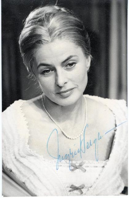 イングリッド・バーグマン直筆サイン入り写真□誰がために鐘は鳴る