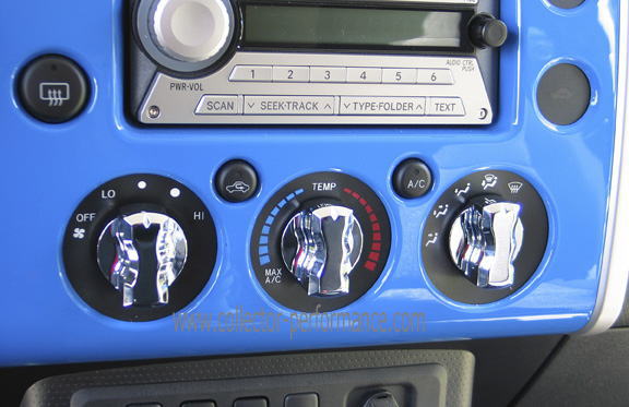 07- FJクルーザー ビレットエアコンノブ 3点SET クローム | トヨタ