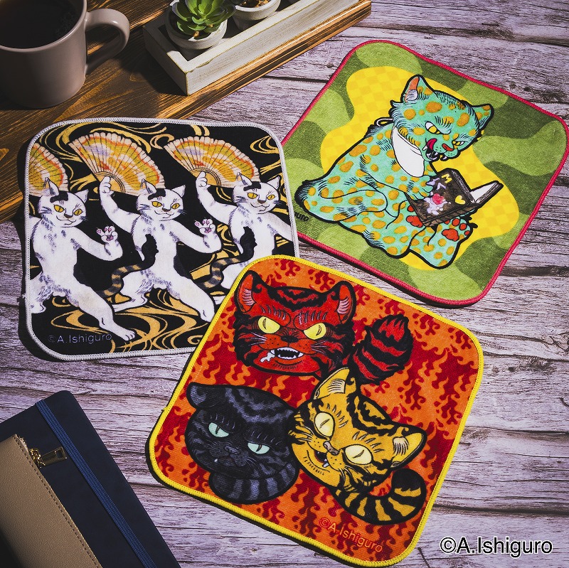 ばけねこだらけ ハンドタオル (ぶつぶつ) | ばけねこだらけ