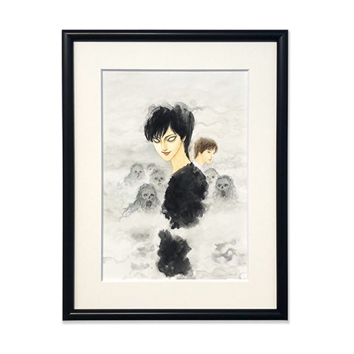 伊藤潤二 直筆サイン入り複製原画「死びとの恋わずらい」（カラー