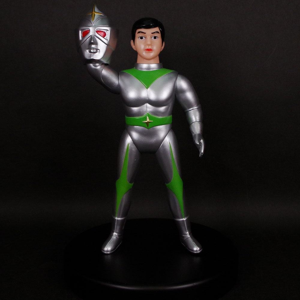 36cm！□ 【当時物】ブルマァク ミラーマン マスク欠品 面取れ ソフビ