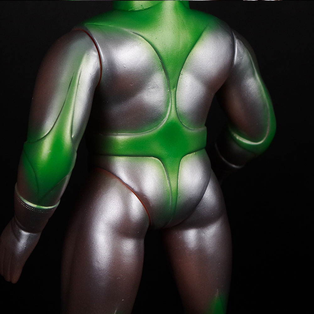 36cm！□ 【当時物】ブルマァク ミラーマン マスク欠品 面取れ ソフビ