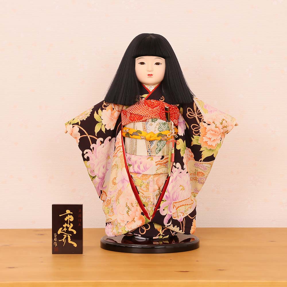 市松人形 齊藤公司作 13号 古布 古代裂 正絹友禅 131400-05a-j