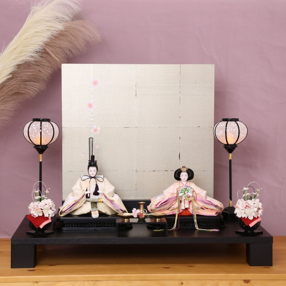 雛人形 ひな人形 親王飾り 三五親王 めぐし雛 丹後ちりめん衣装 ピンク