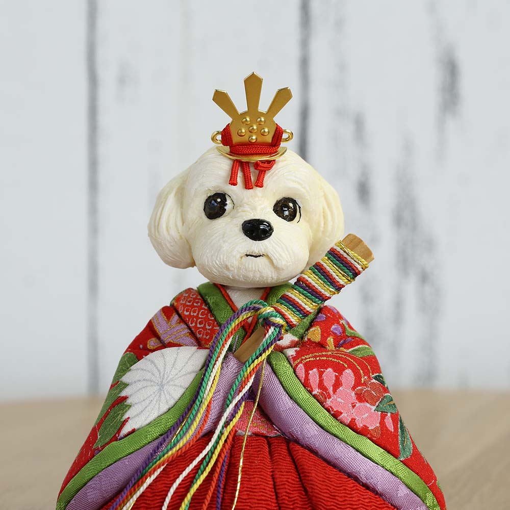 雛人形 工房天祥 犬のお雛様 大 トイプードル 横幅9.5cm
