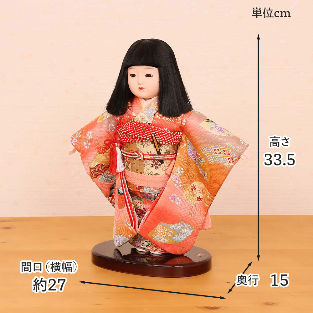 市松人形 齊藤公司作 8号 友禅 8b-14b-j