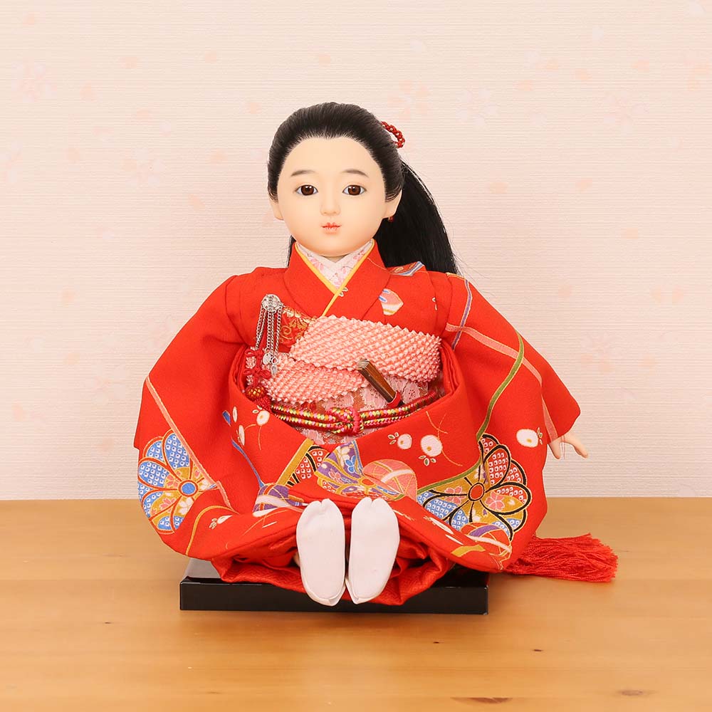 市松人形 齊藤公司作 10号 愛ちゃん 人毛使用 お座り 略式本仕立て 10h