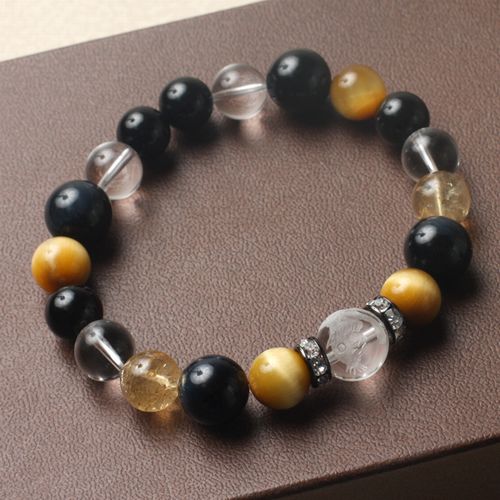 金運を逃がさない百虎水晶！】タイガーアイ×シトリン×ブラック