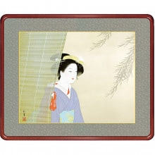 上村松園 鼓の音（つづみのね） 額装 : アートの友社 鼓の音（つづみの