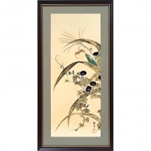 酒井抱一 「十二か月花鳥図」 三月 「桜に雉子図」 複製掛軸 : 酒井抱