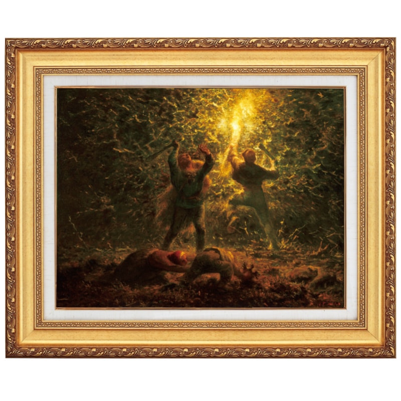 ミレー 鳥の巣狩り10号 立体複製名画 絵画 額付き インテリア : アート