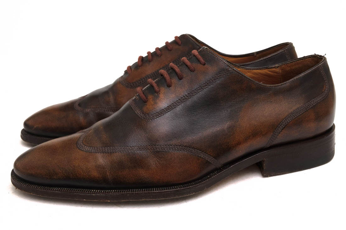 GUCCI 105863 / グッチ アンティーク染め 牛革 カーフ ウイングチップ