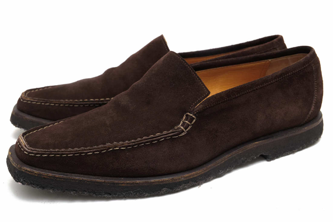 HERMES / エルメス 牛革 スリッポン マッケイ製法 ダークブラウン