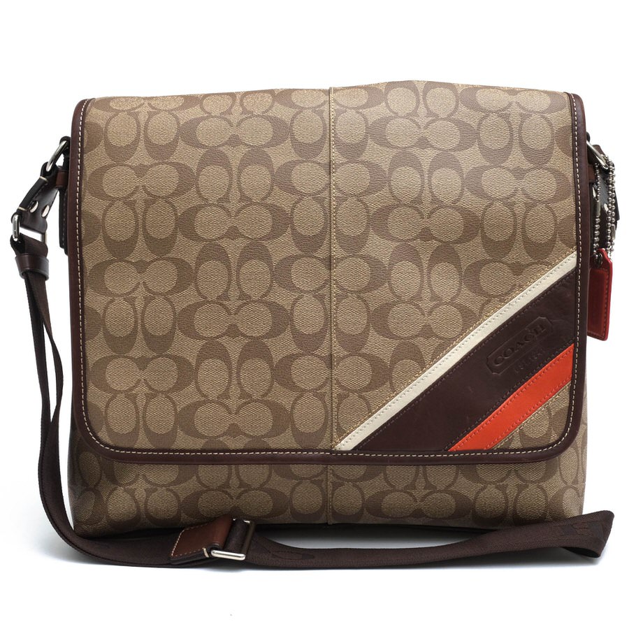 COACH 70339 Heritage Stripe Signature Messenger Bag ヘリテージ