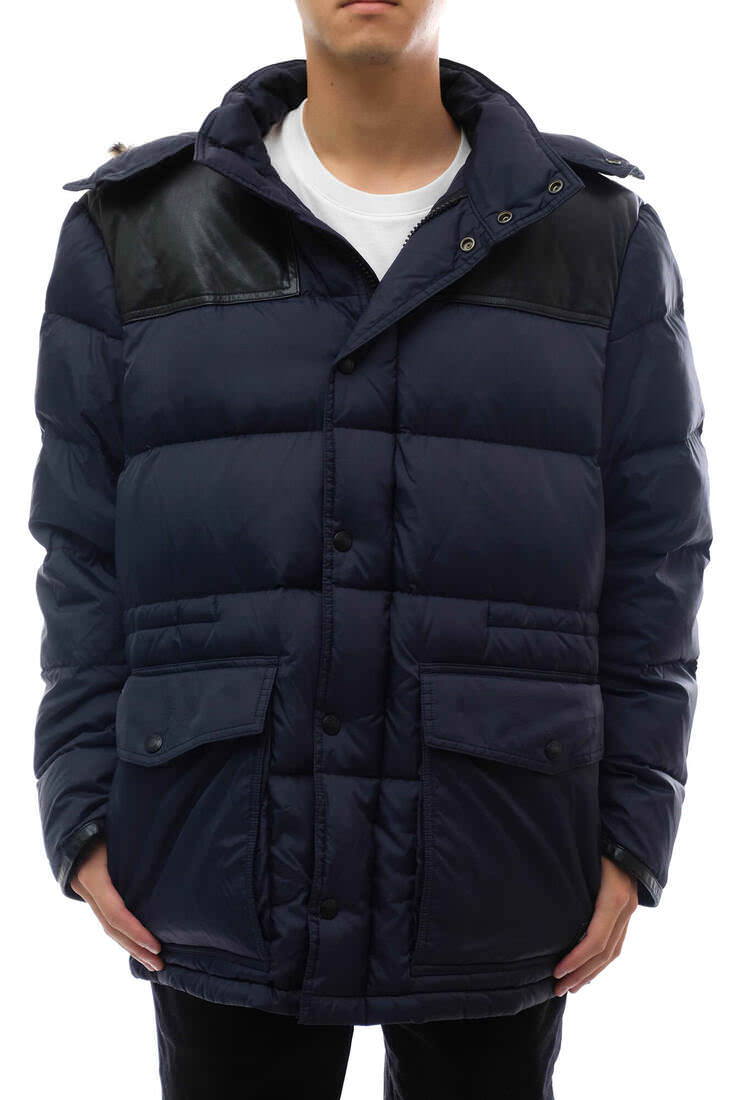 COACH F85822 / コーチ ダウンコート 牛革 フード付き ファー 毛皮