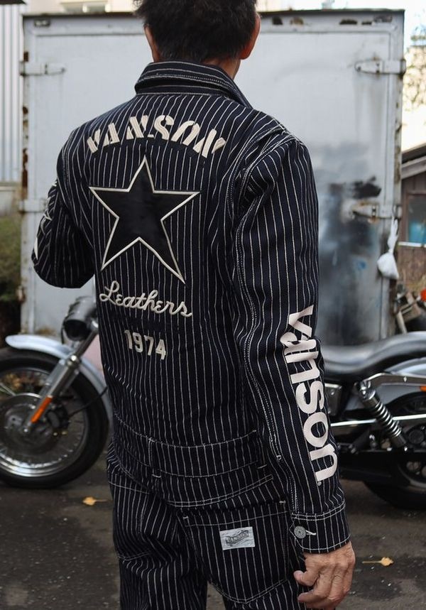 VANSON バンソン NVAO-2401 オールインワン 刺繍ツナギ ワンスター