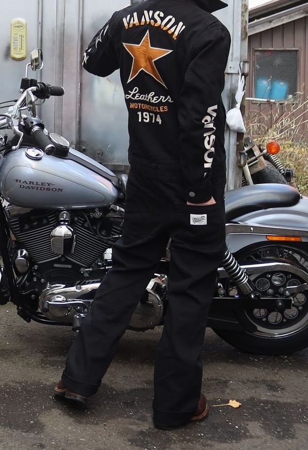 VANSON バンソン NVAO-2401 オールインワン 刺繍ツナギ ワンスター