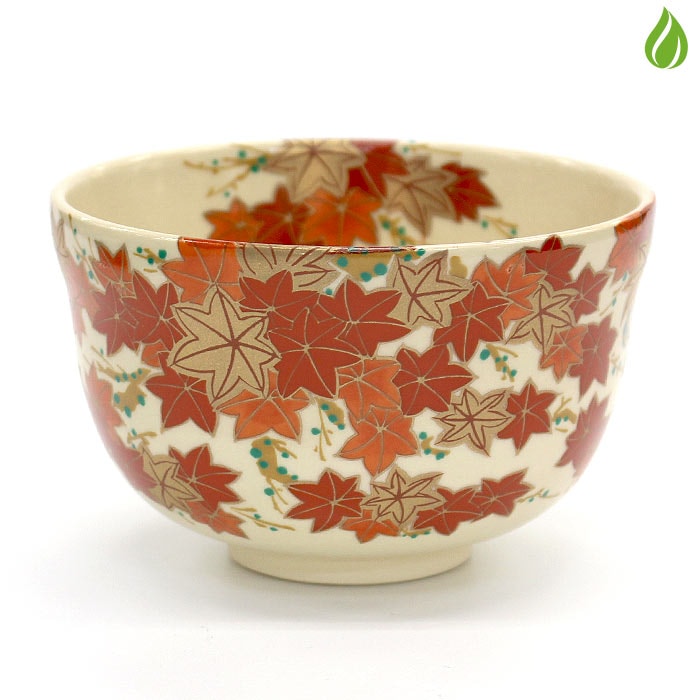 茶道具 抹茶茶碗 宮地英香作 仁清 紅葉