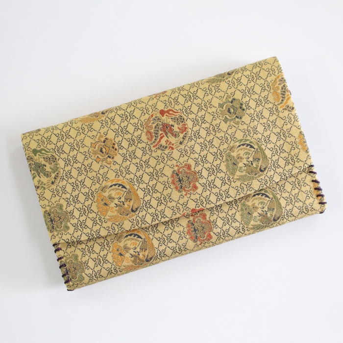 茶道具 名物裂 大寸（懐紙入） 井伊家伝来 雲菱格子龍鳳文 （くもびし