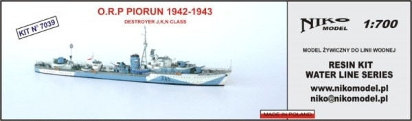 7039 ポーランド海軍 駆逐艦 ピオルン Piorun 1942-1943 | ニコモデル