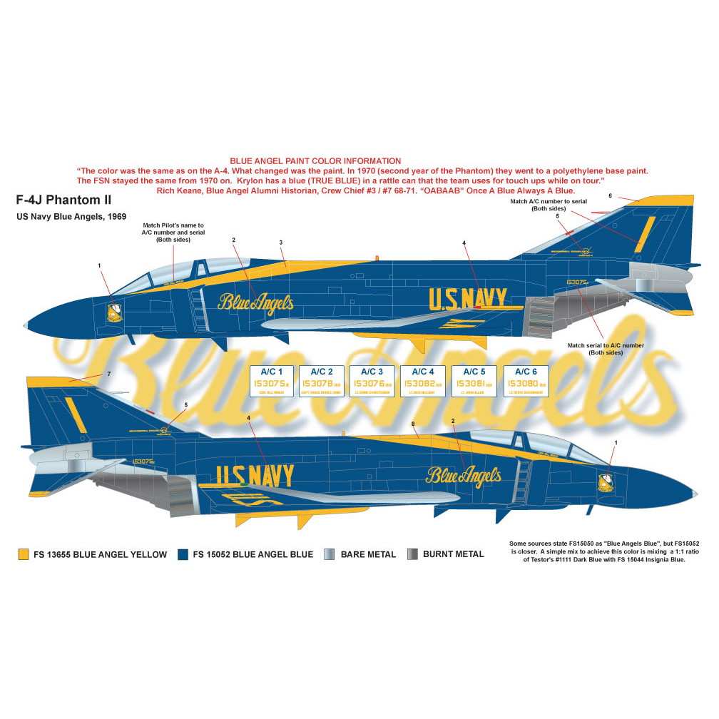 48-054 米海軍 ブルーエンジェルス F-4J ファントムII 1969シーズン