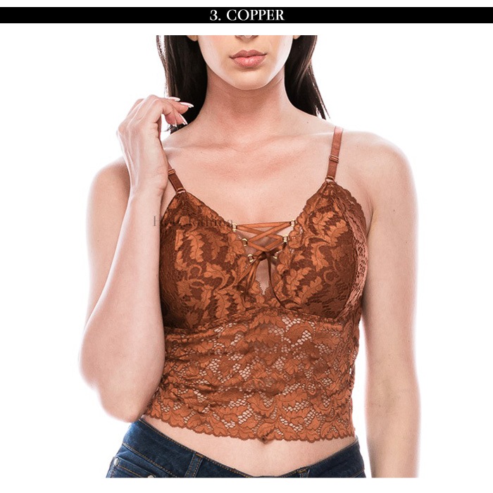 シアーレース クロップトップ ブラレット シンプル ノンワイヤー 三角