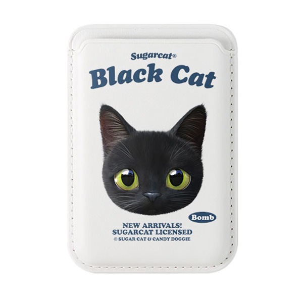 sugarcat] MagSafe カードケース 黒猫 bomb / 猫デザイン ブラック