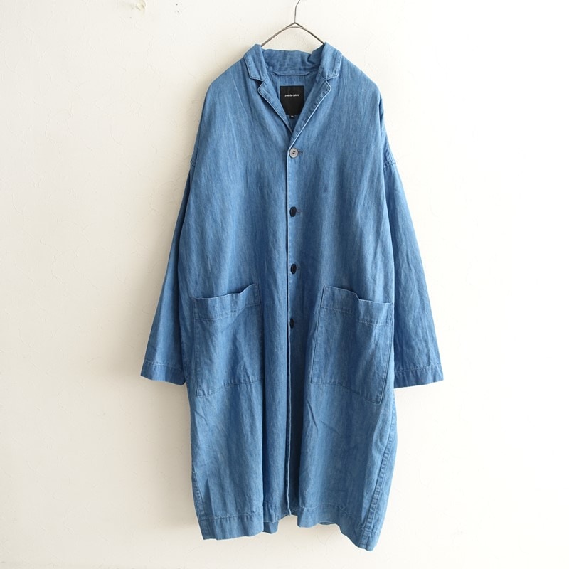 2024/定価5.6万】パドカレ pas de calais 綿麻デニムコート 34 (kjk1